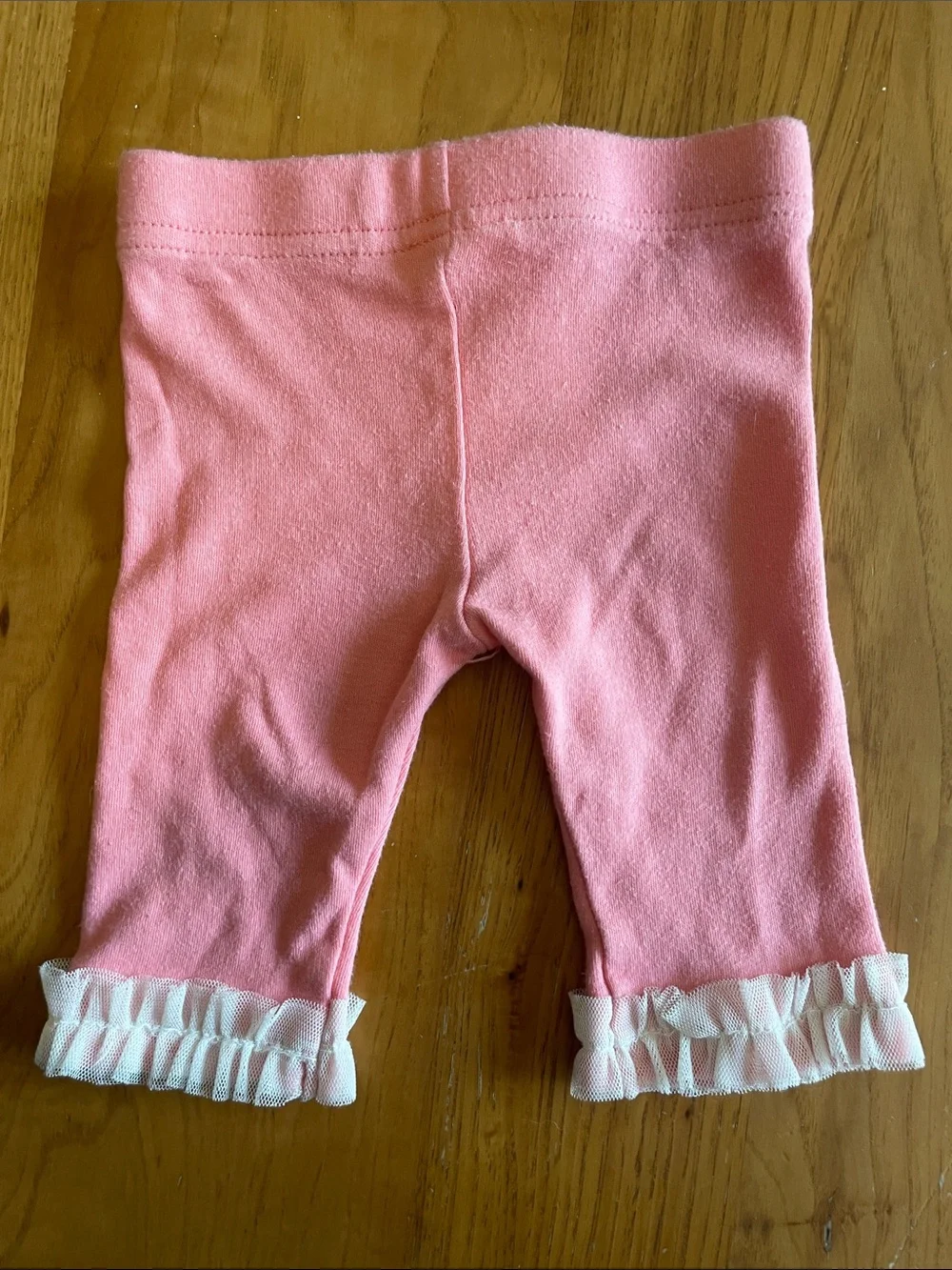 Little Lass Coral Pink Floral Tulle Top with Pink Leggings Set - Picture 6 of 7